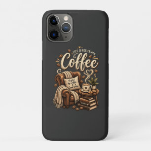 Capa Para iPhone 11 Pro Amante de Café – A Vida é Melhor Com Café