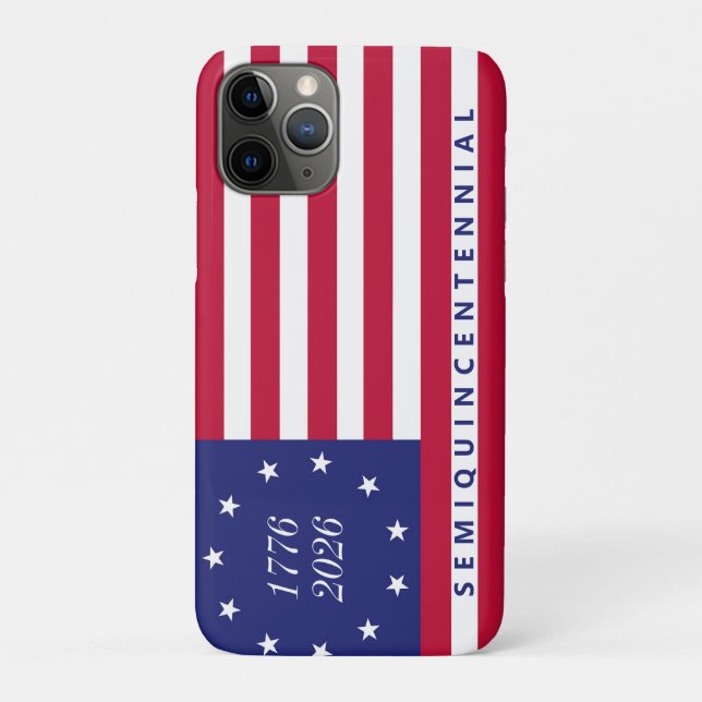 Capa Para iPhone 11 Pro America 250th Semiquincentennial 1776 2026 Us Flag (Verso)