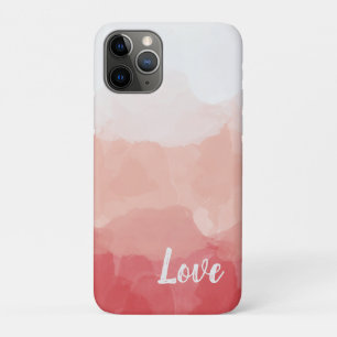 Capa Para iPhone 11 Pro Amor em Aquarela Rosa