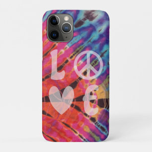 Capa Para iPhone 11 Pro Amor Paz Hippie Boho - Pink Blue Batik Tie Dye