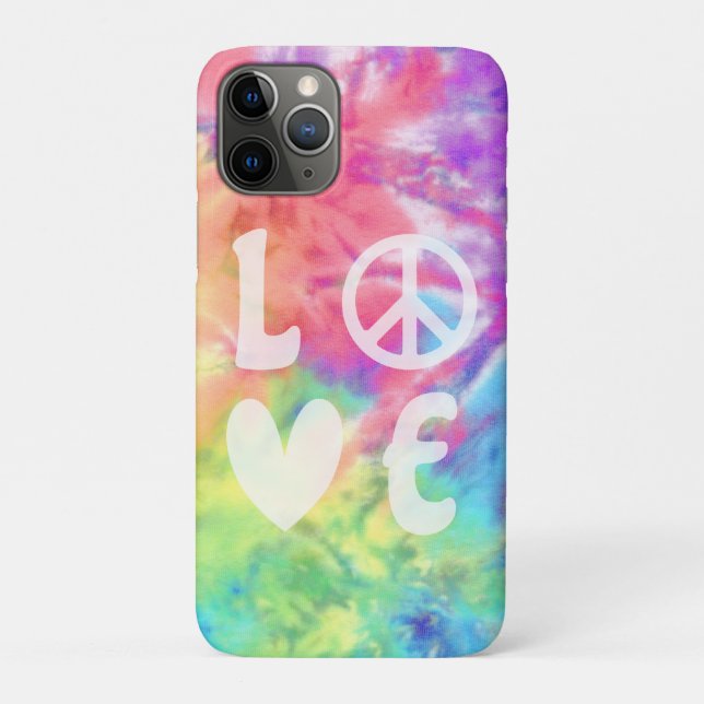 Capa Para iPhone 11 Pro Amor Paz Hippie Pastel Rainbow Batik Tie Dye (Verso)