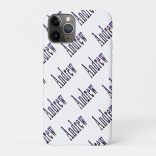 Capa Para iPhone 11 Pro Andrew Nome Em Nebula Azul,