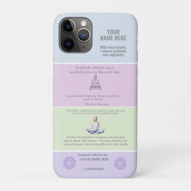 Capa Para iPhone 11 Pro ANTI-Stress with every breath I choose gratitude (Verso)