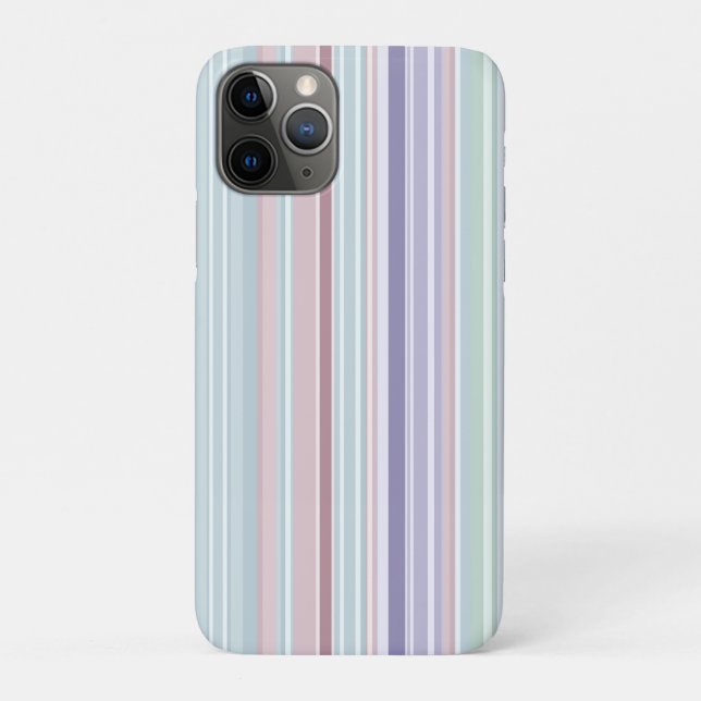 Capa Para iPhone 11 Pro Aqua, Blush and Lavender Stripes (Verso)