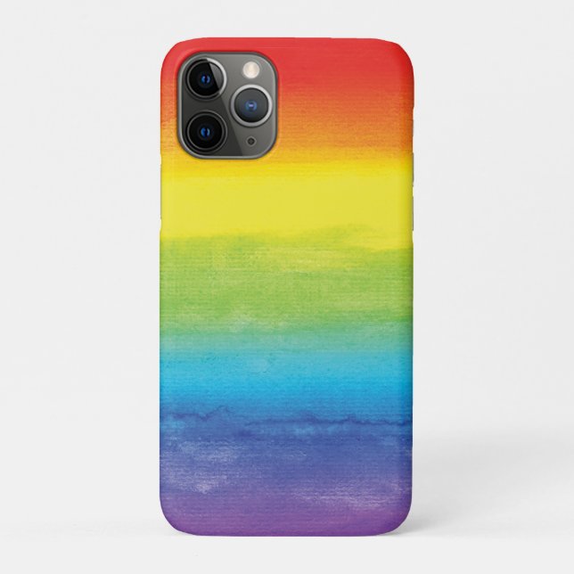 Capa Para iPhone 11 Pro Aquarela Arco-Íris Brito Brilhante Vibrante (Verso)