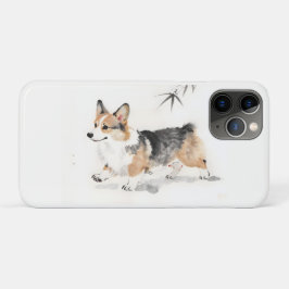 Capa Para iPhone 11 Pro Aquarela Corgi – Arte Caprichosa de Cachorro com T