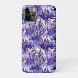Capa Para iPhone 11 Pro Aquarela Roxa com Flores