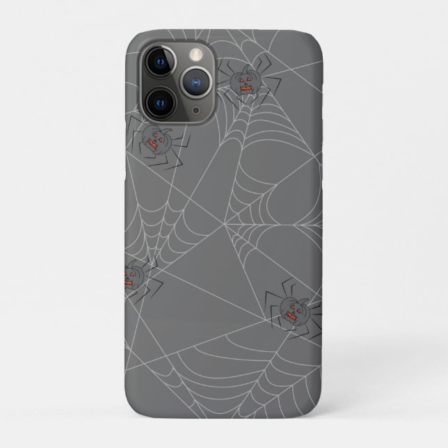 Capa Para iPhone 11 Pro Aranhas do Dia das Bruxas e abóboras (Verso)