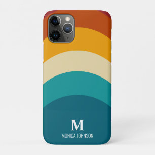 Capa Para iPhone 11 Pro Arco-Íris Monograma Nome Personalizado Retroativo 