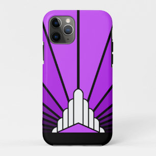Capa Para iPhone 11 Pro Art deco sun em roxo