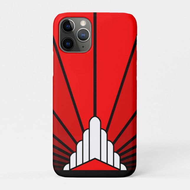 Capa Para iPhone 11 Pro Art deco sun em vermelho (Verso)