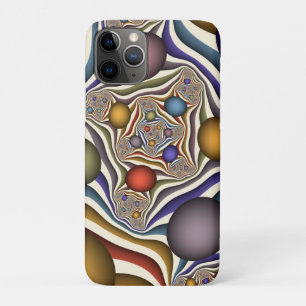 Capa Para iPhone 11 Pro Arte abstrata fractal moderna colorida voadora