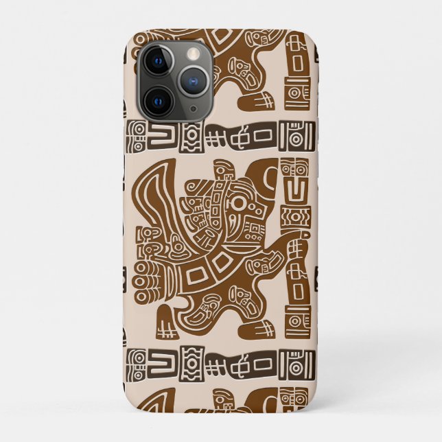 Capa Para iPhone 11 Pro Arte Antiga Tribal do Guerreiro de Águia Asteca (Verso)