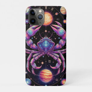 Capa Para iPhone 11 Pro Arte Celestial do Zodíaco com Câncer Cósmico