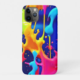 Capa Para iPhone 11 Pro Arte Colorida de Pintura Pingando
