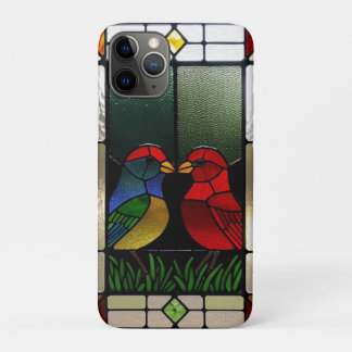 Capa Para iPhone 11 Pro Arte Colorida em Vidro Pintado com Pássaros