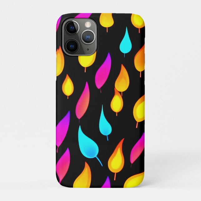 Capa Para iPhone 11 Pro Arte com chamas de Abstrato (Verso)