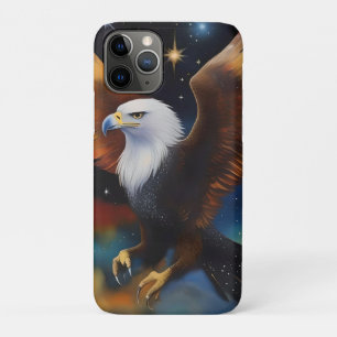 Capa Para iPhone 11 Pro Arte Cósmica Colorida Da Águia Voadora,