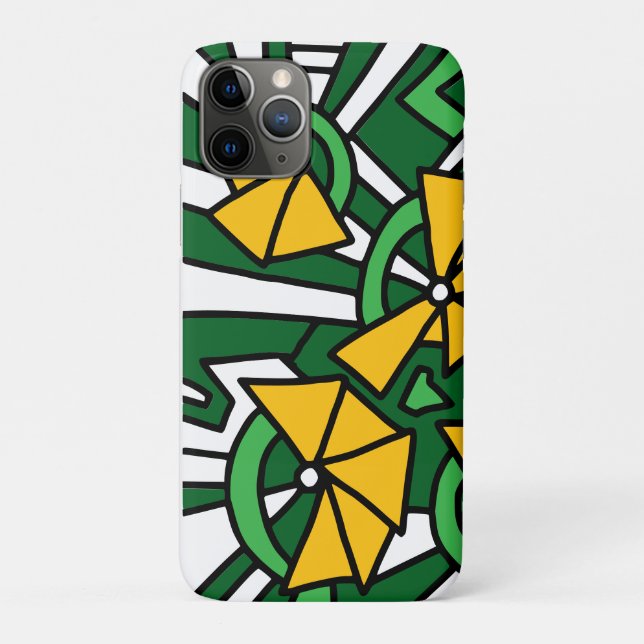Capa Para iPhone 11 Pro Arte de Arroz das Flores Amarelas (Verso)