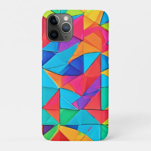Capa Para iPhone 11 Pro Arte de blocos de cores geométricas vibrantes