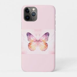 Capa Para iPhone 11 Pro Arte de Borboleta em Aquarela