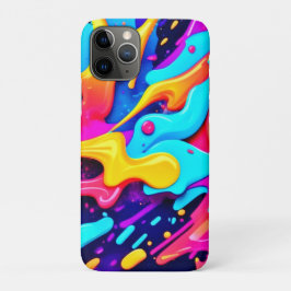 Capa Para iPhone 11 Pro Arte de Caos de Cores Vibrantes