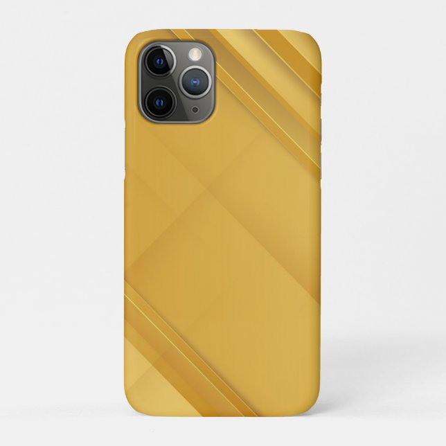 Capa Para iPhone 11 Pro Arte de Fundo de Luxo Geométrico Dourado Abstrato (Verso)
