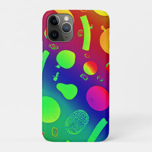 Capa Para iPhone 11 Pro Arte de Padrão Colorida de Neon Fruta