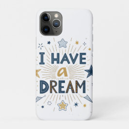 Capa Para iPhone 11 Pro Arte de Tipografia Estelar 'Eu Tenho um Sonho'
