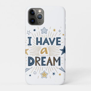 Capa Para iPhone 11 Pro Arte de Tipografia Estelar 'Eu Tenho um Sonho'