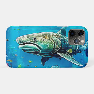 Capa Para iPhone 11 Pro Arte de Tubarão Predador Oceânico