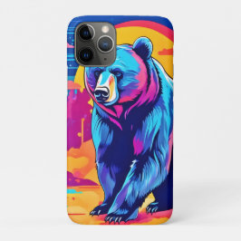 Capa Para iPhone 11 Pro Arte de Urso Vibrante