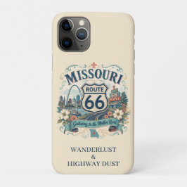 Capa Para iPhone 11 Pro Arte de Viagem da Rota 66 do Missouri Estrada da S