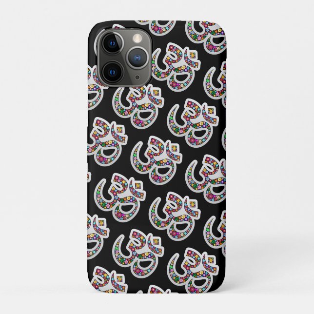 Capa Para iPhone 11 Pro Arte do Símbolo Floral Namaste (Verso)