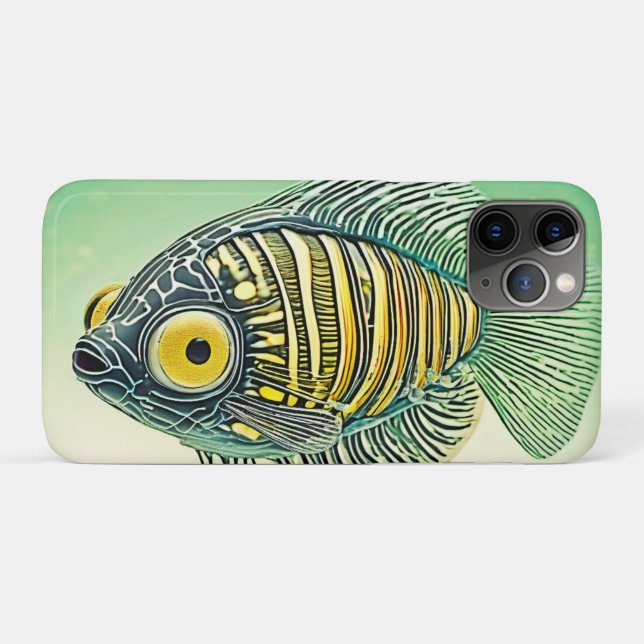 Capa Para iPhone 11 Pro Arte Estilizada de Peixes (Verso (horizontal))