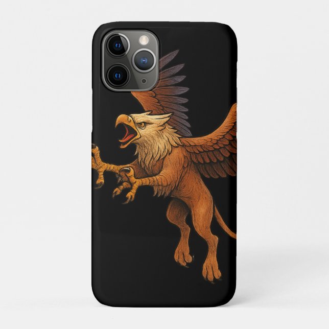 Capa Para iPhone 11 Pro Arte Fantástica do Ouro Griffin Mythology (Verso)