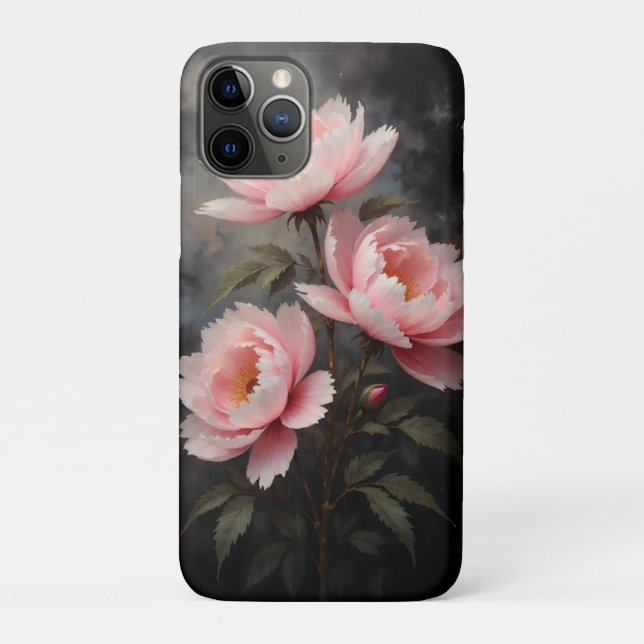 Capa Para iPhone 11 Pro Arte Floral de Peônia (Verso)