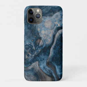 Capa Para iPhone 11 Pro Arte Fluida Abstrato Moderna Azul