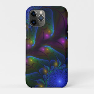 Capa Para iPhone 11 Pro Arte Fractal Colorida Luminosa Abstrato Moderna