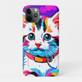 Capa Para iPhone 11 Pro Arte Gatinho Colorida