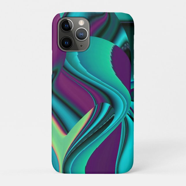 Capa Para iPhone 11 Pro Arte Metálica Metálica Futurística Abstrato 3D (Verso)