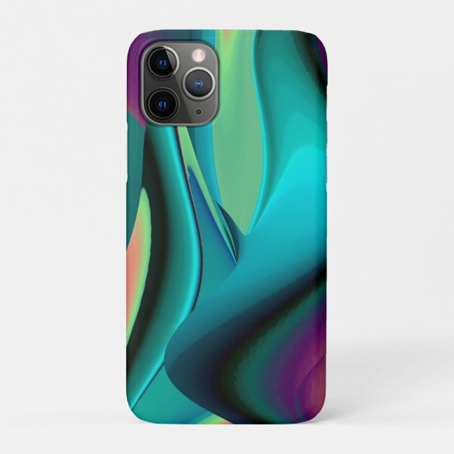 Capa Para iPhone 11 Pro Arte Metálica Metálica Futurística Abstrato 3D (Verso)