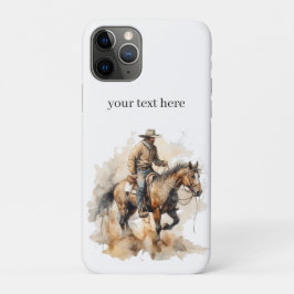 Capa Para iPhone 11 Pro Arte Personalizada de Cowboy Western a Cavalo