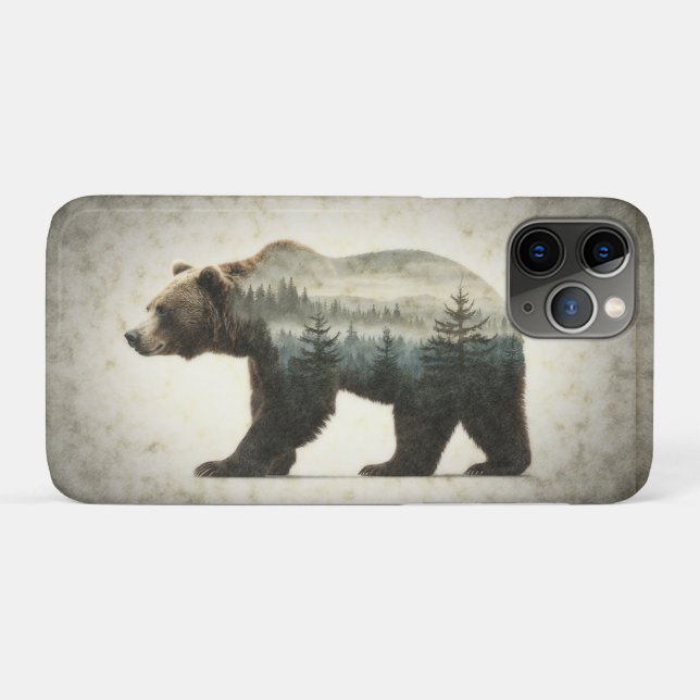 Capa Para iPhone 11 Pro Arte Selvagem de Ursos Grizzly (Verso (horizontal))