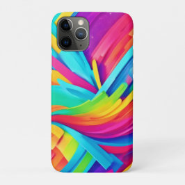 Capa Para iPhone 11 Pro Arte Vibrante de Formas Abstrato