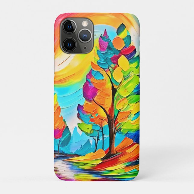 Capa Para iPhone 11 Pro Árvores Arco-Íris: Floresta Válida (Verso)