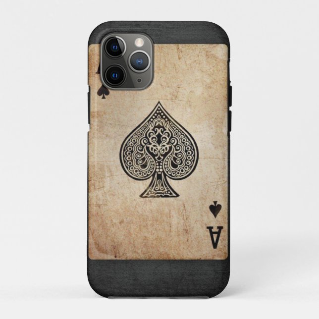 Capa Para iPhone 11 Pro Ás de travesseiro decorativo de espadas (Verso)