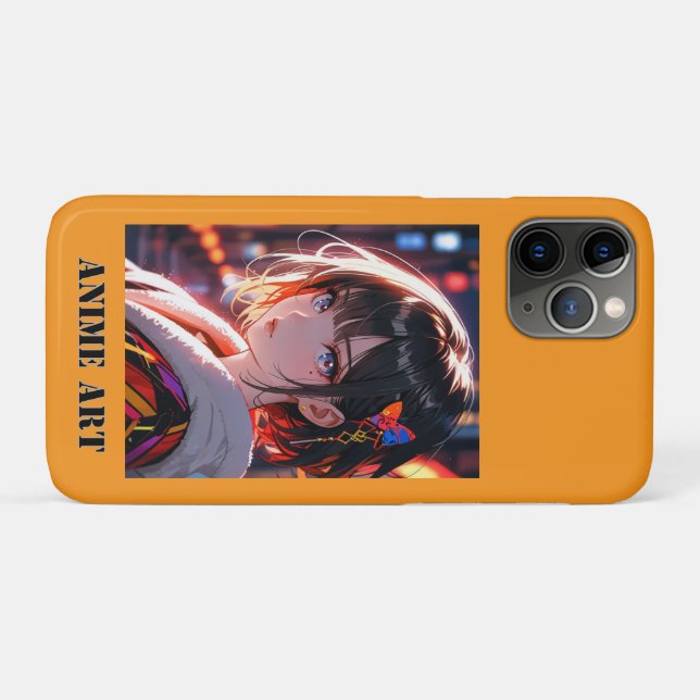 Capa Para iPhone 11 Pro Asian anime cute girl design (Verso (horizontal))