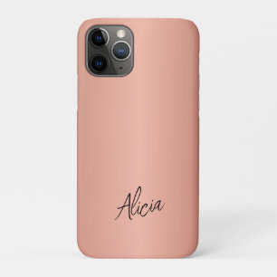 Capa Para iPhone 11 Pro Assinatura personalizada feminina em rosa dourado