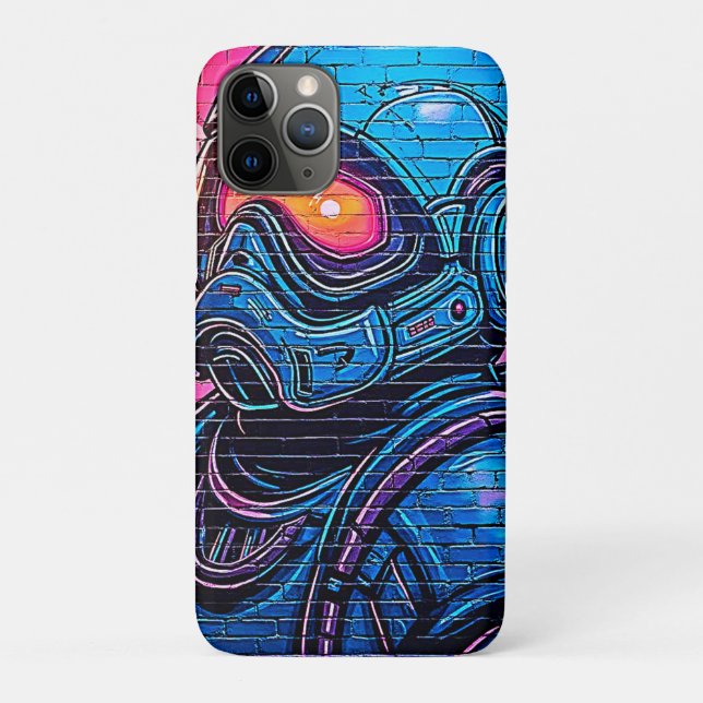Capa Para iPhone 11 Pro Astronauta Neon Cyberpunk (Verso)
